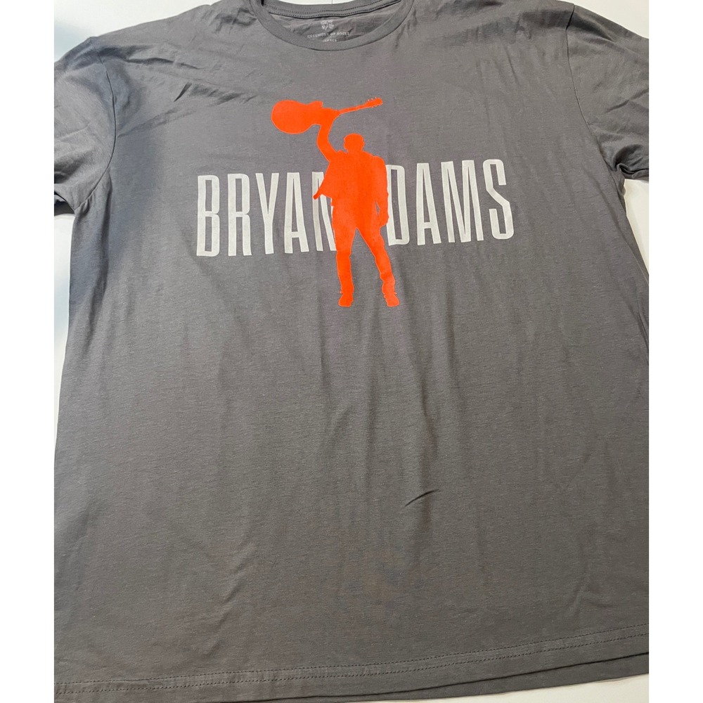 Bryan Adams Tour T Shirt Mens XL Gray Orange Graphic Ceremony of Roses 2008 Tee